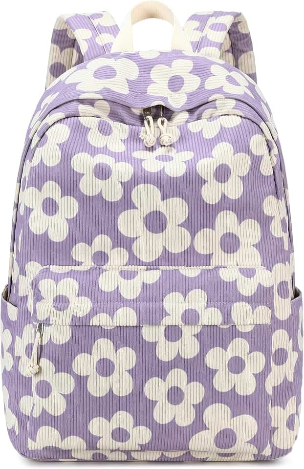 Bluboon School Backpack for Teen Girls Bookbags Elementary High School Corduroy Laptop Bags Women Travel Daypacks