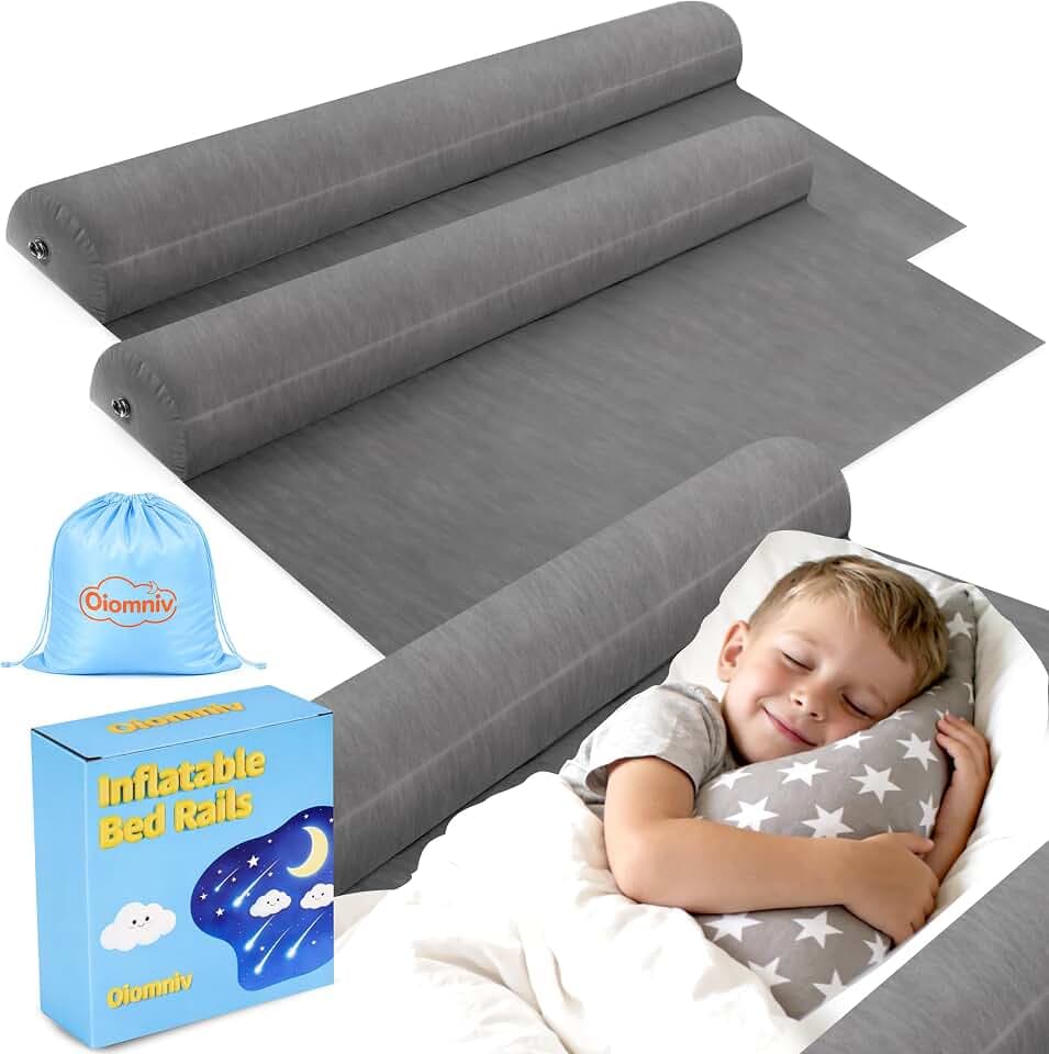 Oiomniv Bettschutzgitter Aufblasbares Bettgitter für Kleinkinder, 2er Set