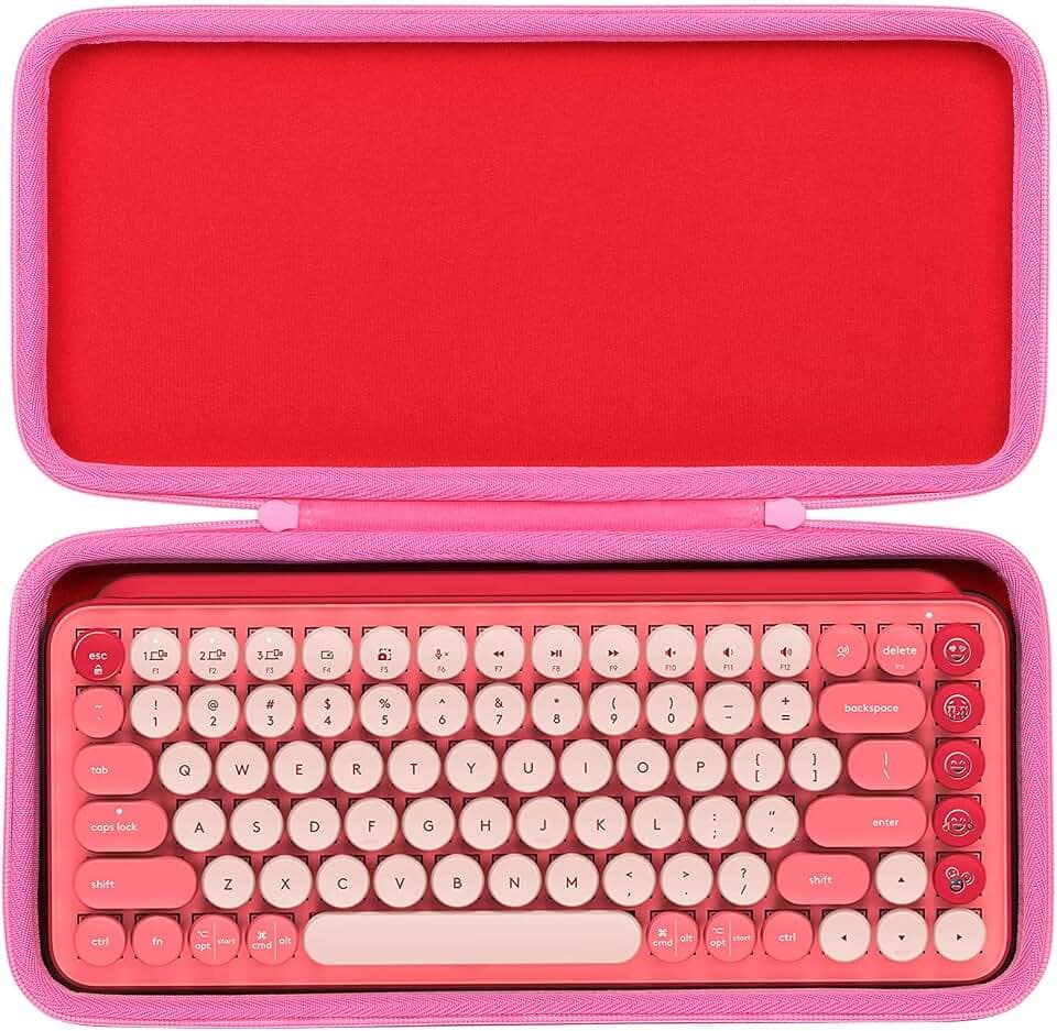 co2CREA Hard Case for Logitech POP Keys Mechanical Keyboard, Rose