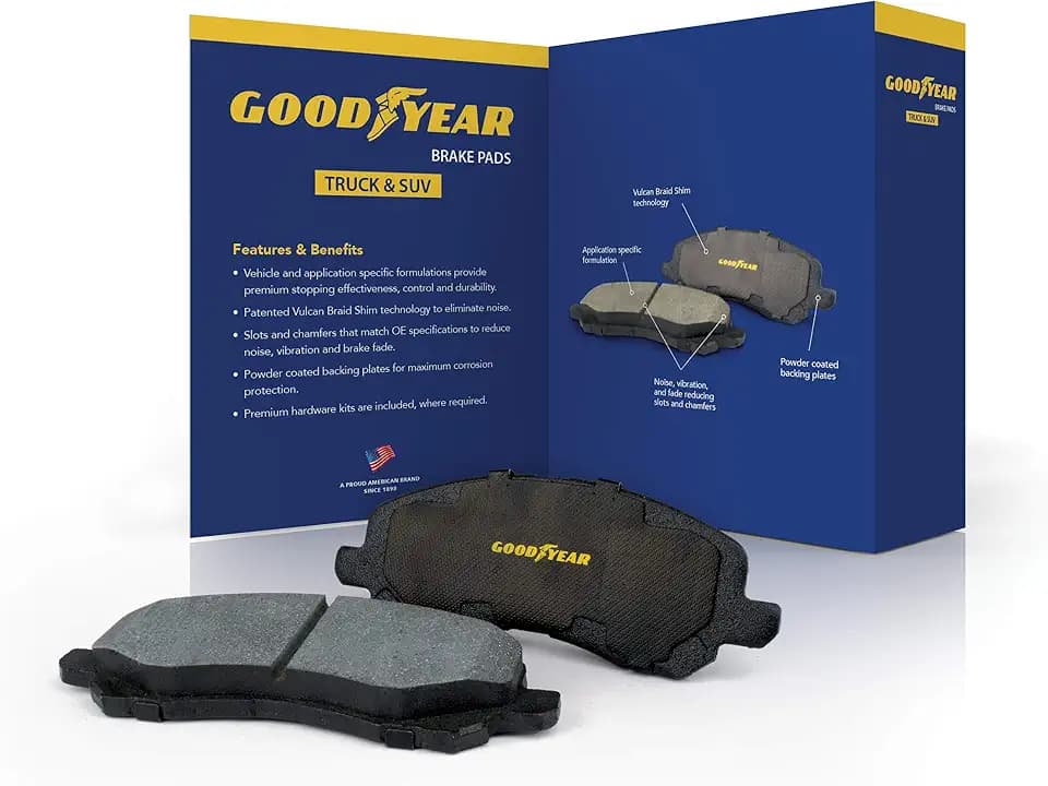 Goodyear | Premium Rear Brake Pads for Ford models: Edge (2011-2015); Explorer (2011-2019); Flex (2009-2019); Taurus (2010-2019); and Lincoln models: MKS (2009-2016); MKT (2010-2019); MKX (2011-2015).