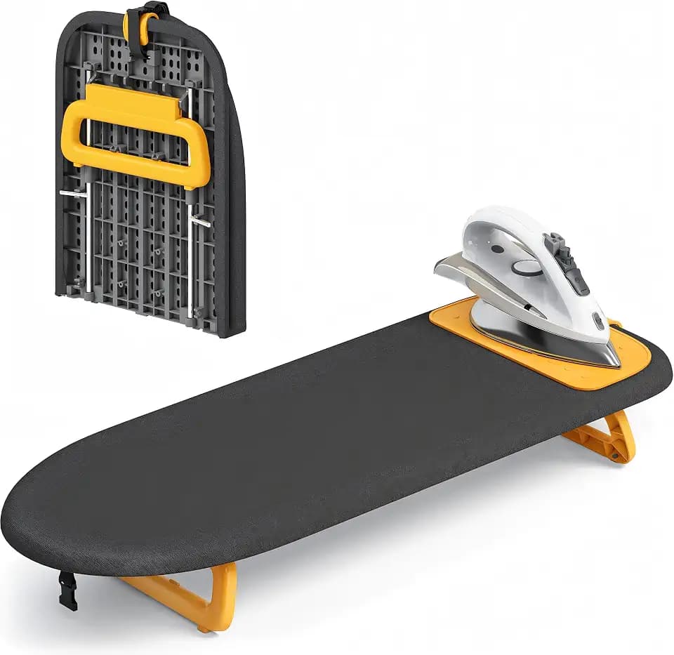 KINGRACK Faltbares Tischbügelbrett, mit Bügelunterlage, 30x81 cm, Schwarz