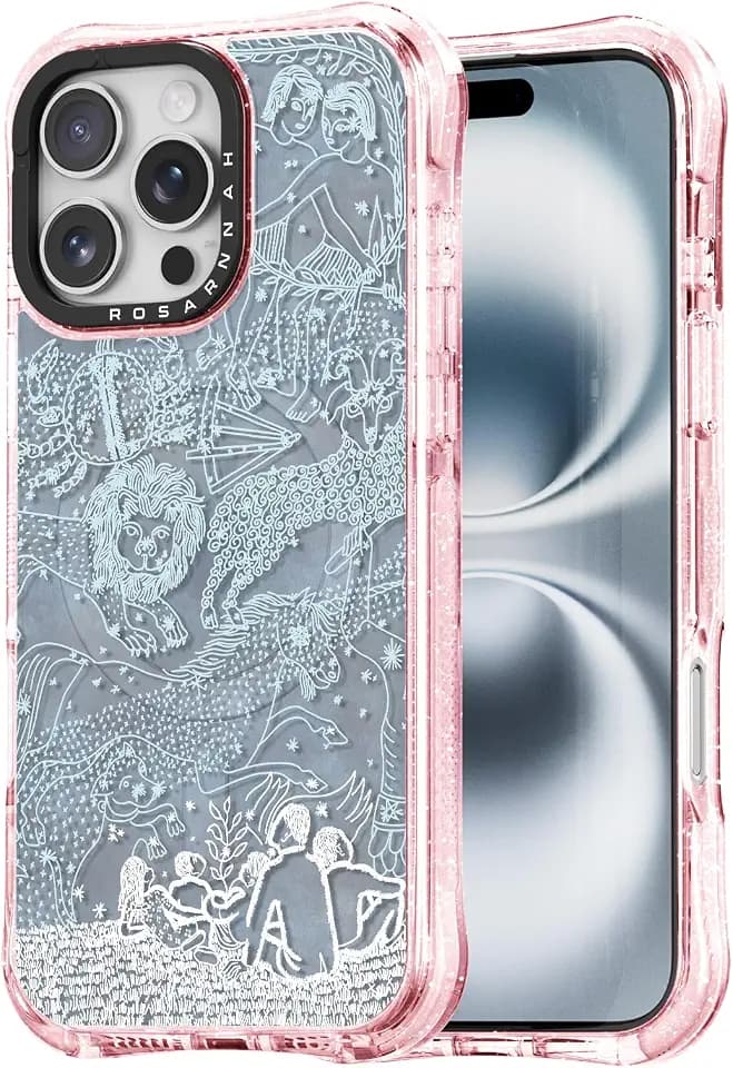 Rosarnnah for iPhone 16 Pro Max Case Aesthetic Pink, Horoscope