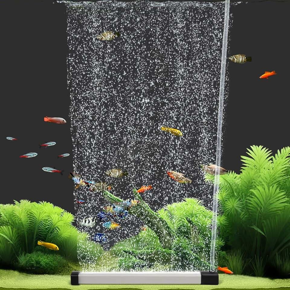 hygger Aquarium Sauerstoff Blasenstreifen, Aquarium Luftausströmer Leise, Sauerstoffstein für Aquarium Set, Aquarium Sprudler Fish Tank Bubbler mit Luftschlauch für Süßwasser und Salzwasser (15cm)