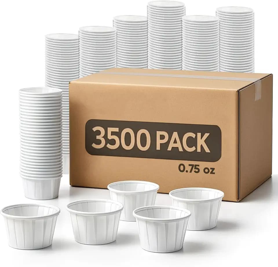 Paper Medicine Cups Disposable 0.75 oz 3500 pcs, Paper Condiment Cup 0.75oz, Papers Pill Cups Disposable, Souffle Cup