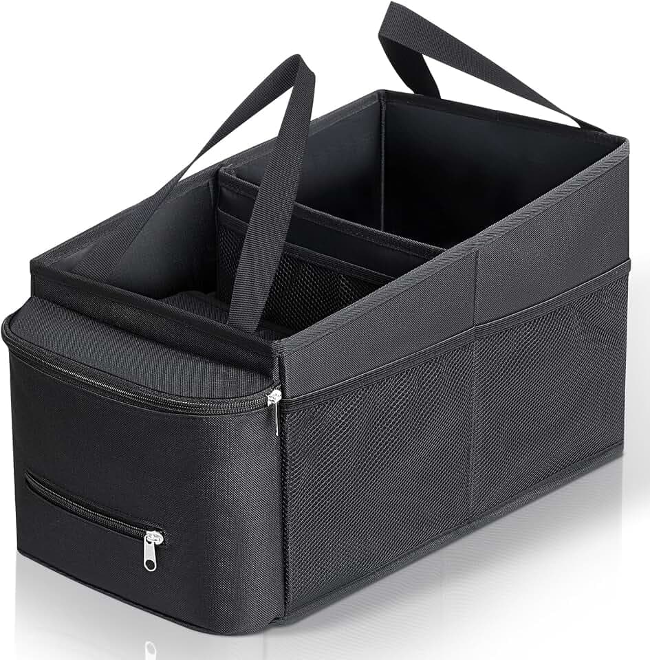 Cozary Autositz Organizer, Auto Organizer Kinder für Spielzeug, Bücher, Snacks, Organizer Auto Rücksitz Kinder mit Becherhaltern und Netztaschen, Rücksitz Organizer Zusammenklappbar