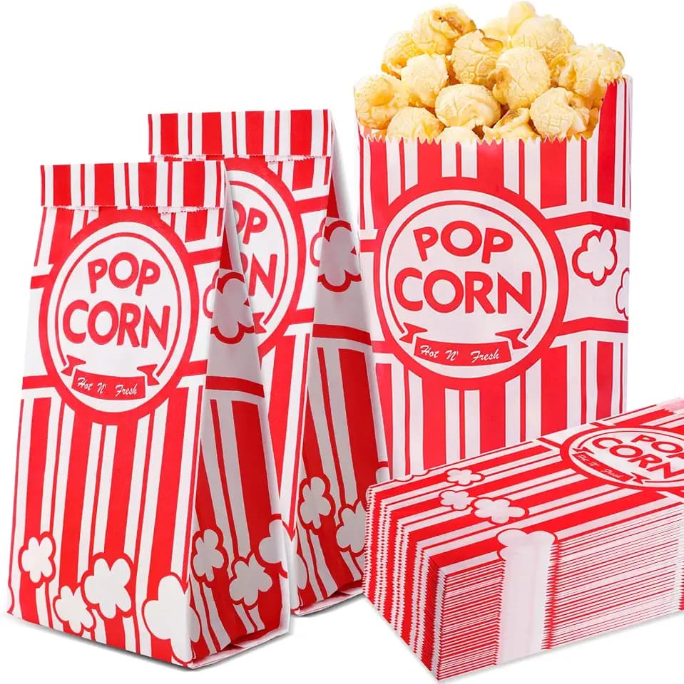 VOISEN Paper Popcorn Bags,200 Pack 1oz Popcorn Bags Individual Servings