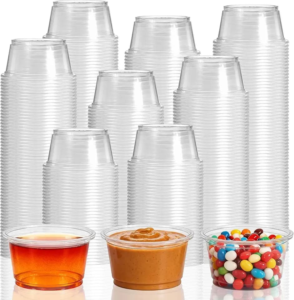 GGOLDMER 500 Count 2oz Plastic Portion Cups No Lids, Clear Condiment Cups