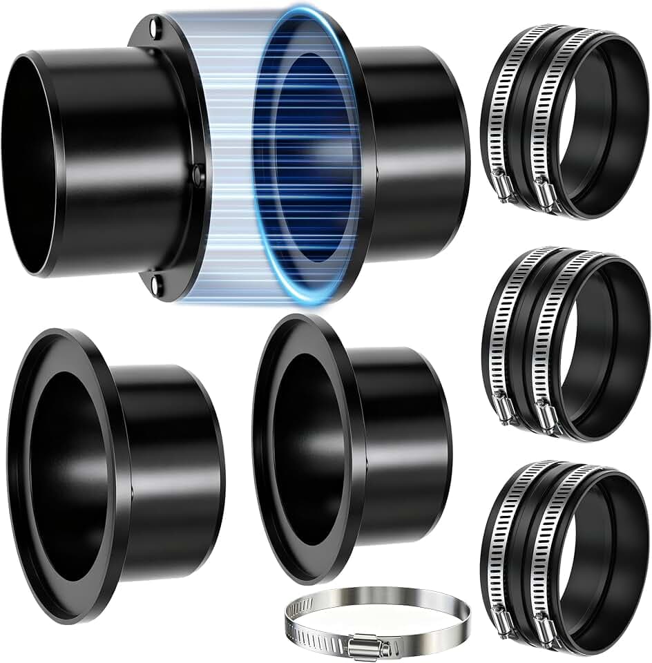 4" Magnetic Dust Collection Fittings, 7 Pack Dust Collector for 4 Inch Shop Vac Hose One-to-Multi Quick Connect and Switch Dust Collection Hose System Starter Kit for Woodworking Workshop Shop Vacuum