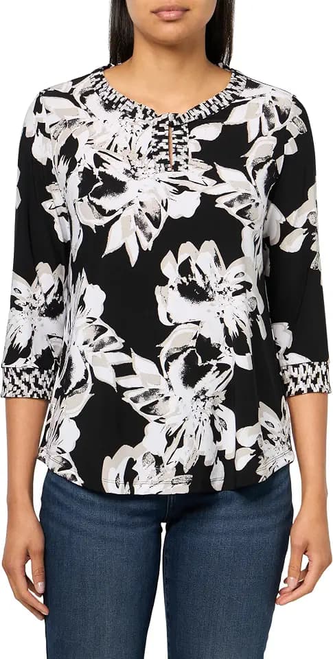 Kasper Women's Printed Ity W Printed Hmc 3q Twist Neck