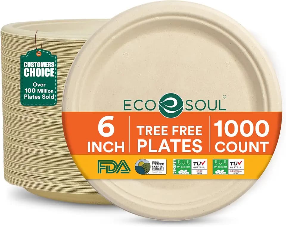 ECO SOUL Einweg-Bagasse-Teller(15cm) 6" rund(1000 Stück)