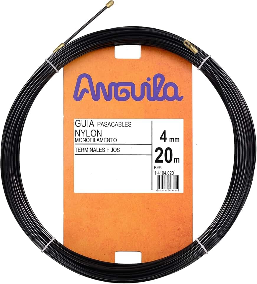 Anguila Einziehdraht Nylon feste Enden Schwarz ⌀4mm 20m