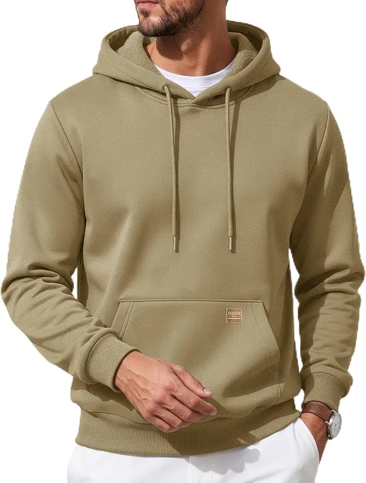 MAGCOMSEN Mens Sweatshirt Hoodies Fleece Lined Hoodie Casual Sweatshirts