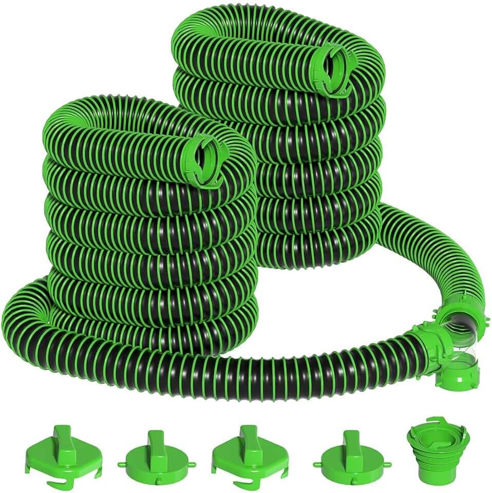 60FT Camper RV Sewer Hose Kit with Wye Connector Fitting & Adapter