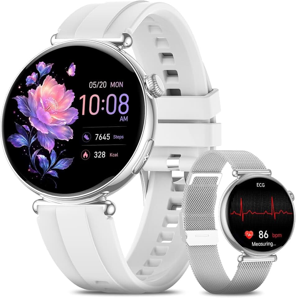 KPEP Smartwatch Damen mit EKG+HRV/Blutdruck/Menstruationszyklus/BMI/Schlaf