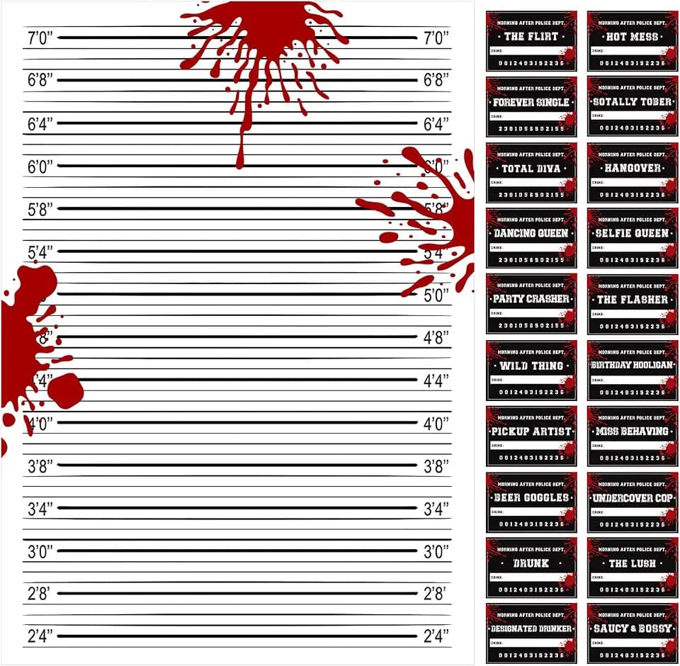 Hahafelt 20 Pack Halloween Mugshot Backdrop 5.9 x 3.6 ft