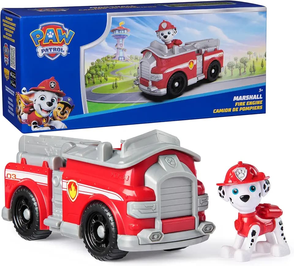Paw Patrol, Marshall’s Firetruck Toy Vehicle with Collectible Action Figure
