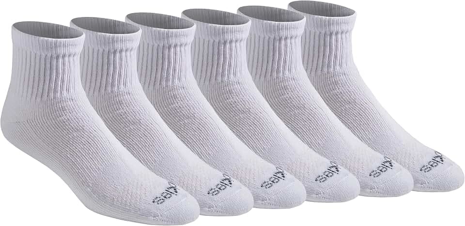 Dickies Men's Dri-Tech Moisture Control Quarter Socks, Available in M-XXL (6, 12, 18 Pairs)