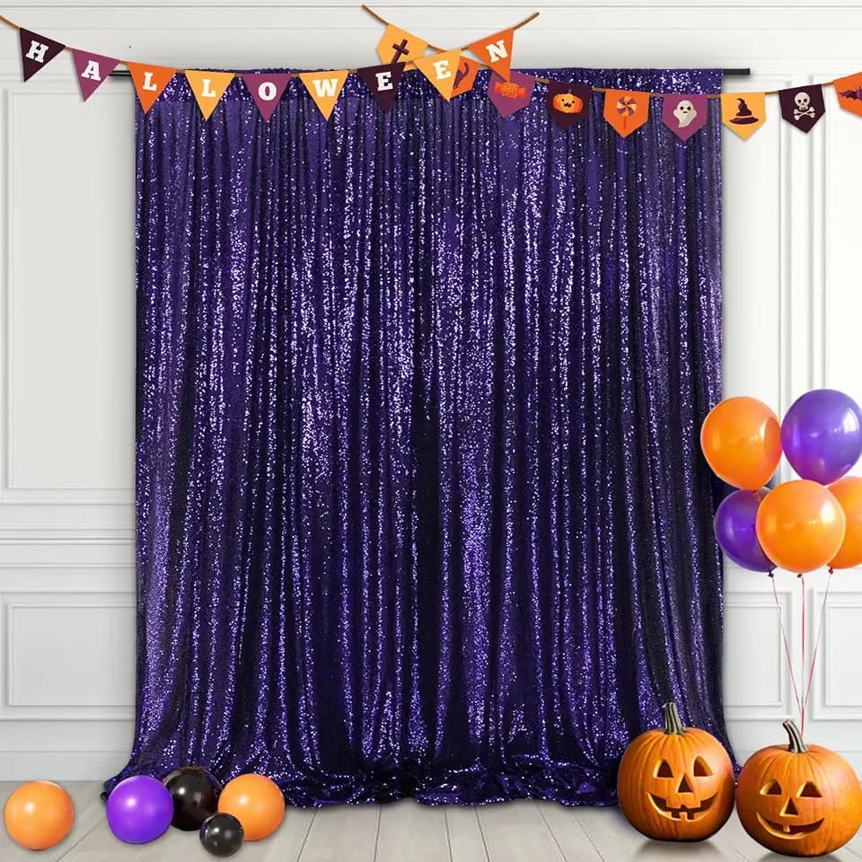 Eternal Beauty Purple 3mm Sequin Backdrop 8x10 Ft for Wedding