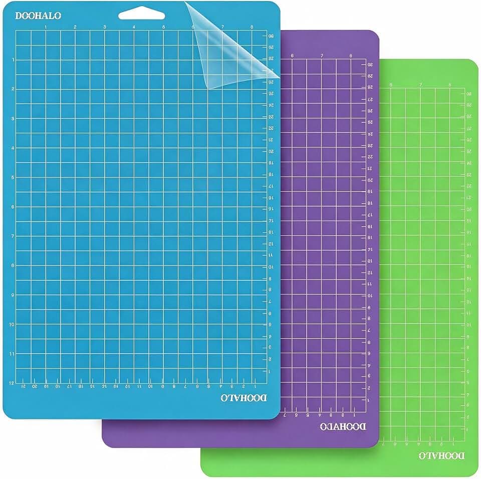 DOOHALO Cutting Mat Compatible with Cricut Joy Xtra 3 Pack Replacement Variety Standard Grip Light Grip Strong Grip Adhesive Cut Mats