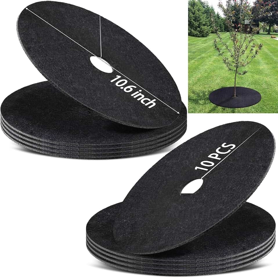 10Pack Non-Woven Tree Mulch Ring 10.6Inch Tree Ring for Weed Control