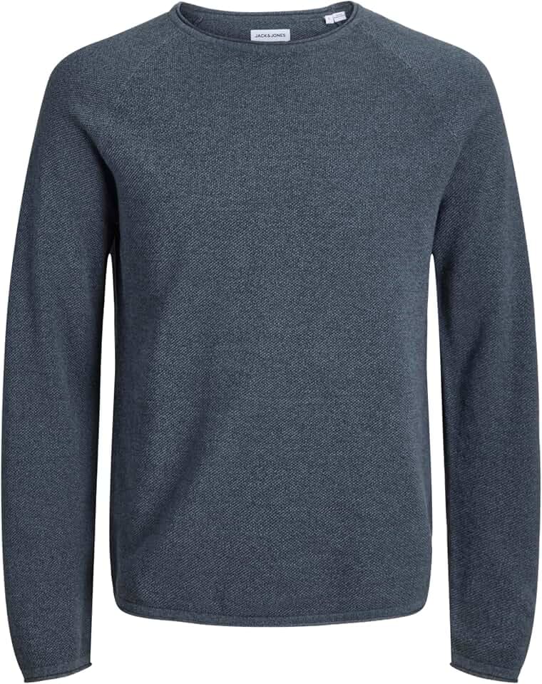 JACK & JONES Herren Strickpullover Rundhals Basic Langarm Sweater Baumwolle Shirt JJEHILL