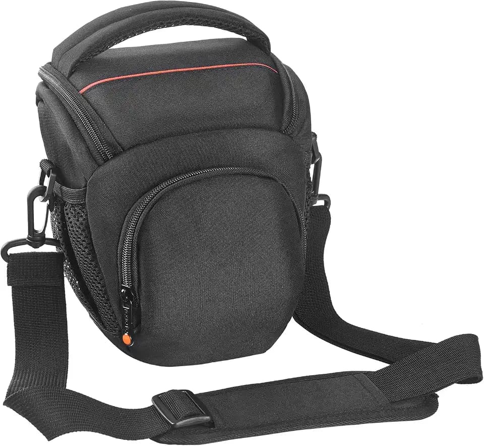 FOSOTO DSLR SLR Compact Camera Bag Compatible for Nikon D5100 D5300 D90 Canon T4 T5 600D 650D Panasonic Lumix FZ80 Sony Fujifilm with Waterproof Rain Cover