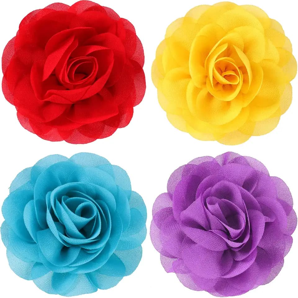 WILLBOND 4pcs Dog Collar Flower PET Bow Accessories