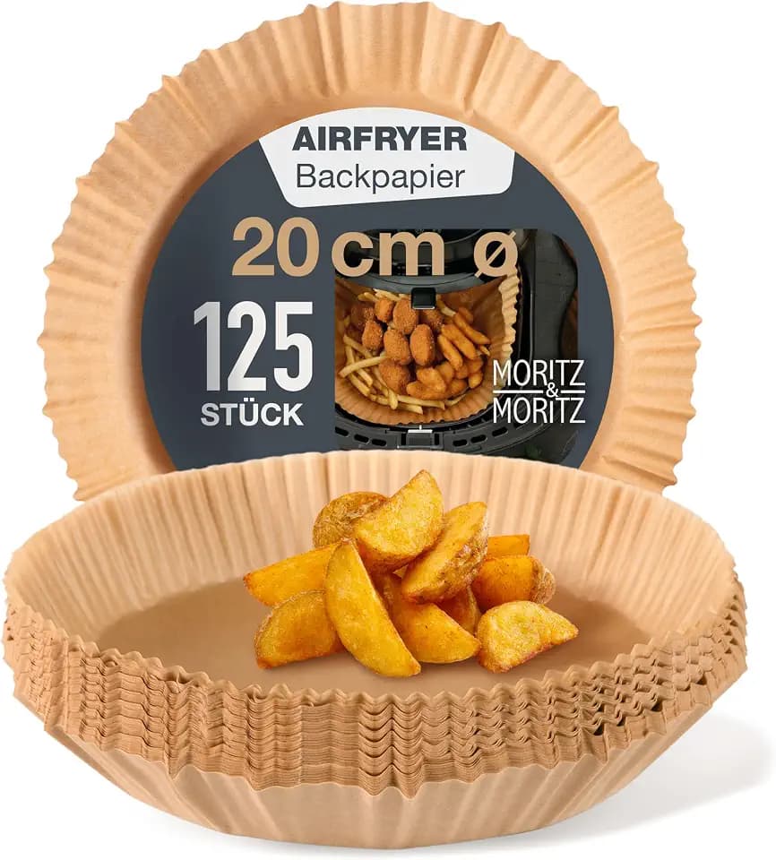 Moritz & Moritz Airfryer-Backpapier rund Ø 20 cm, 125 Einlagen