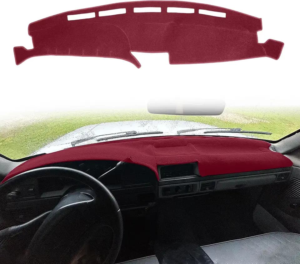 Dashboard Cover Custom Fit for Ford F150 F250 F350 Bronco Pickup Truck 1992 1993 1994 1995 1996 1997 Dash Cover Mat Pad Carpet (Maroon)