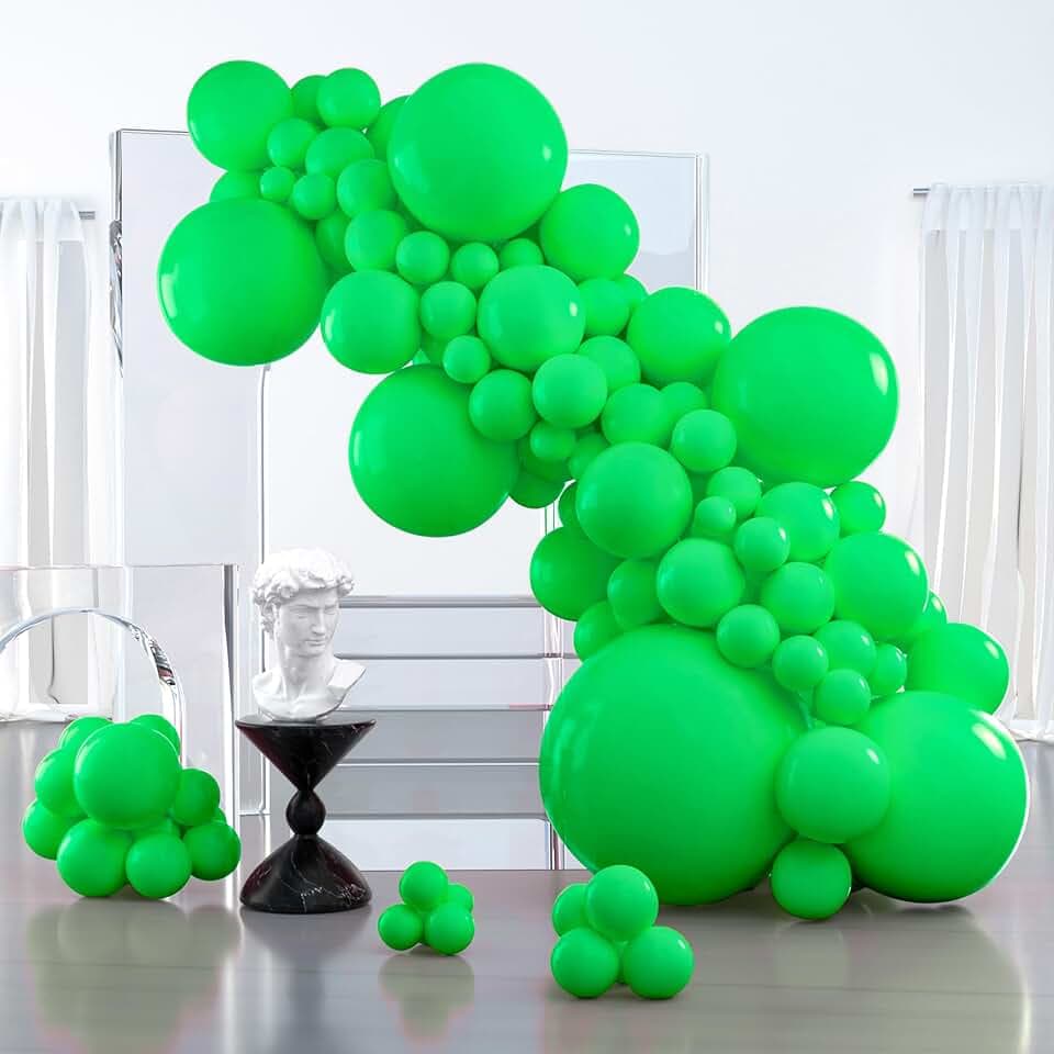 PartyWoo Green Balloons 100pcs Different Sizes of 36 18 12 10 5 Inch