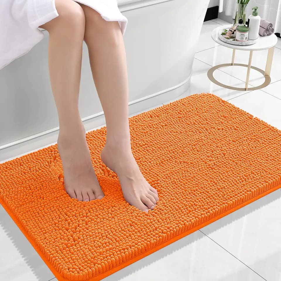 OLANLY Small Bathroom Rugs 24x16, Extra Soft Absorbent Chenille Bath Rugs