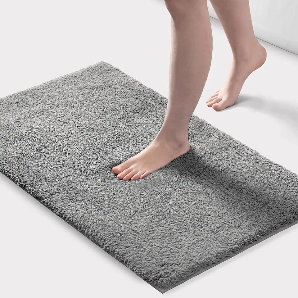 Madison Park Marshmallow Super Soft & Absorbent Bath Rug, 24 x 40, Grey