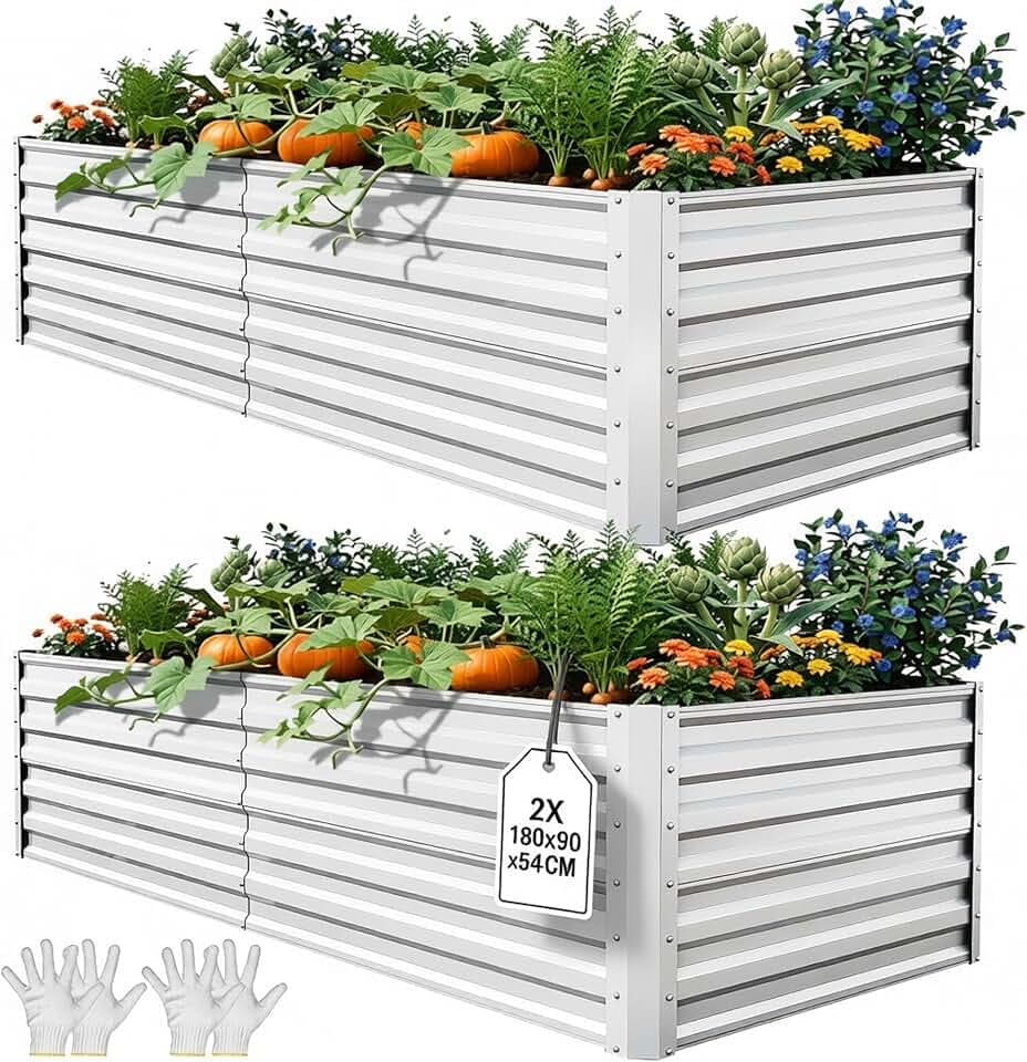 YITAHOME 2X Hochbeete für Garten,870L Hochbeet aus Metall mit 0,35mm