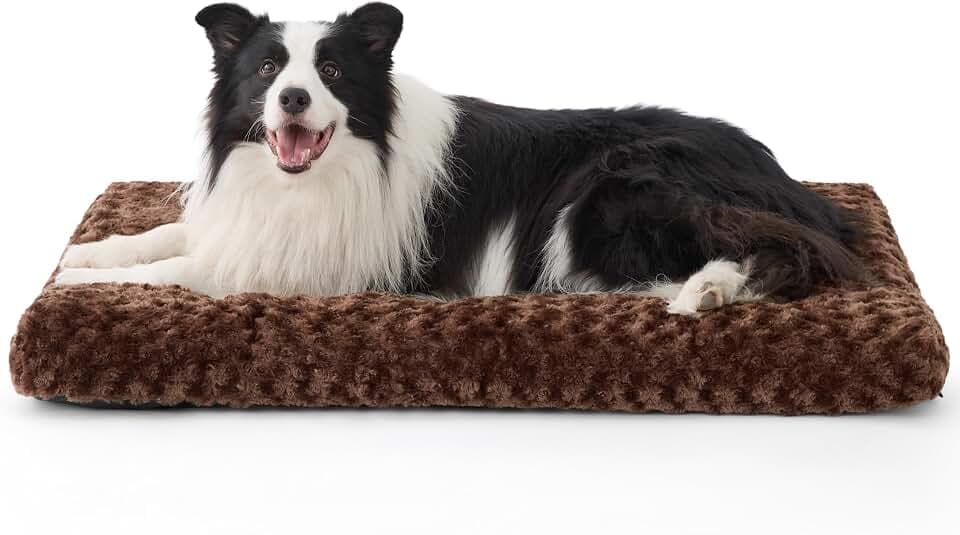 BEDSURE Hundebett Grosse Hunde waschbar,104x69x8cm, braun