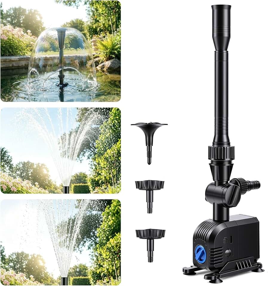 1500L/h 25W Garten Springbrunnenpumpe Teichpumpe Wasserspielpumpe Bachlaufpumpe Wasserpumpe Fontäne
