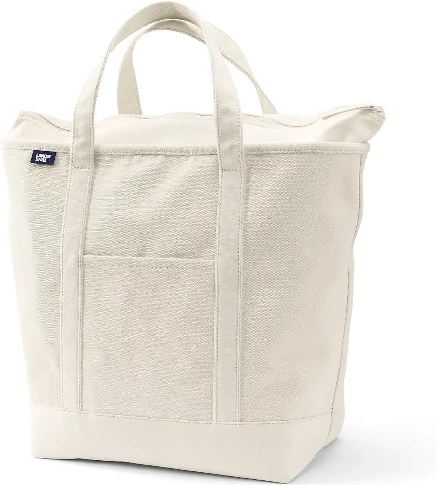 Lands' End Zip Canvas Tote