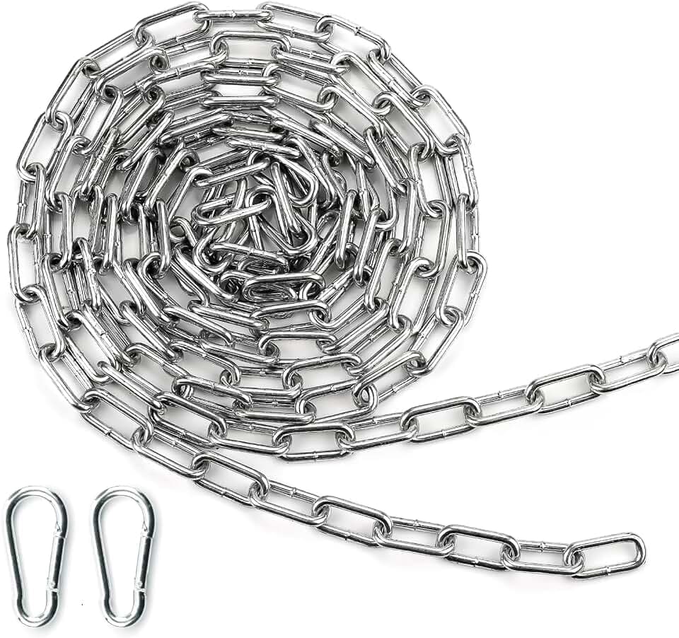 Mbsomnus 10M Gliederkette Meterware 3 mm Metall Ketten Stahlkette Verzinkte