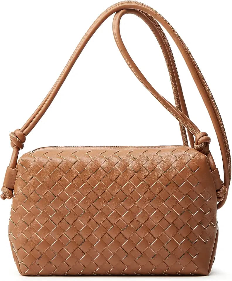 Woven Crossbody Bag for Women: Vegan Leather Handbag for Leisure