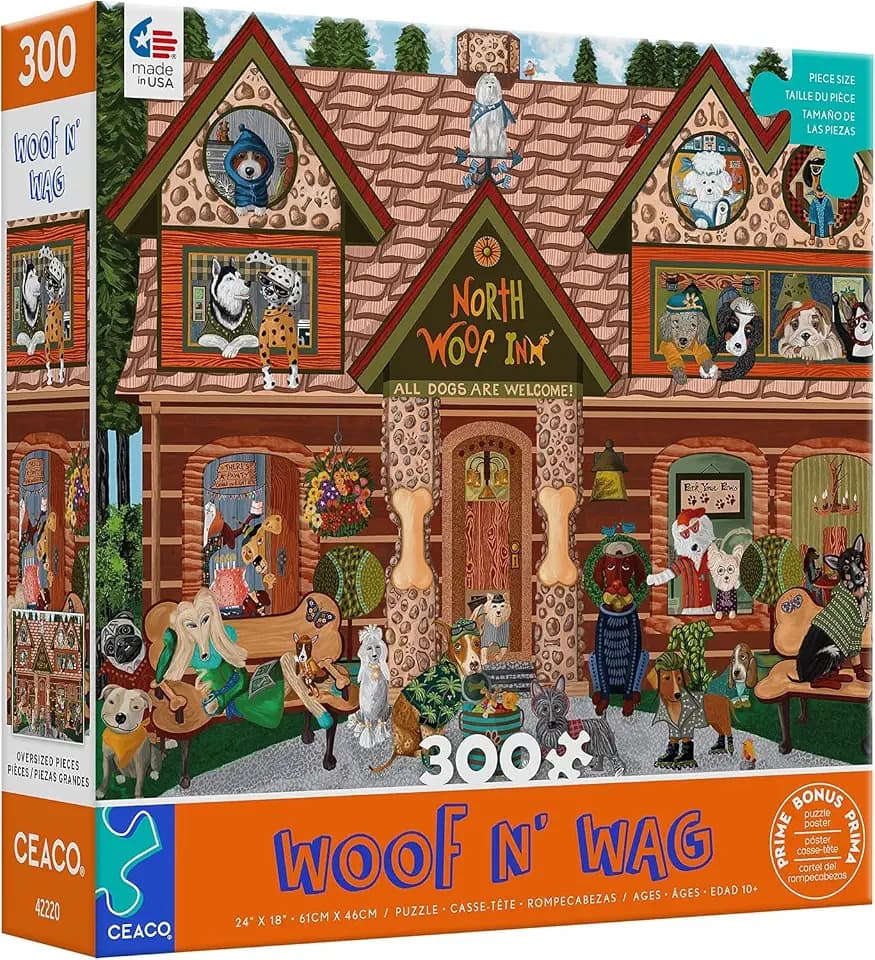 Ceaco - Woof N Wag - North Woof Inn - 300 Piece Jigsaw Puzzle