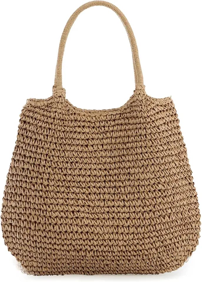 Freie Liebe Summer Straw Beach Bags for Women Large Woven Shoulder Handbags Boho Tote Bag for Vacation, Travel