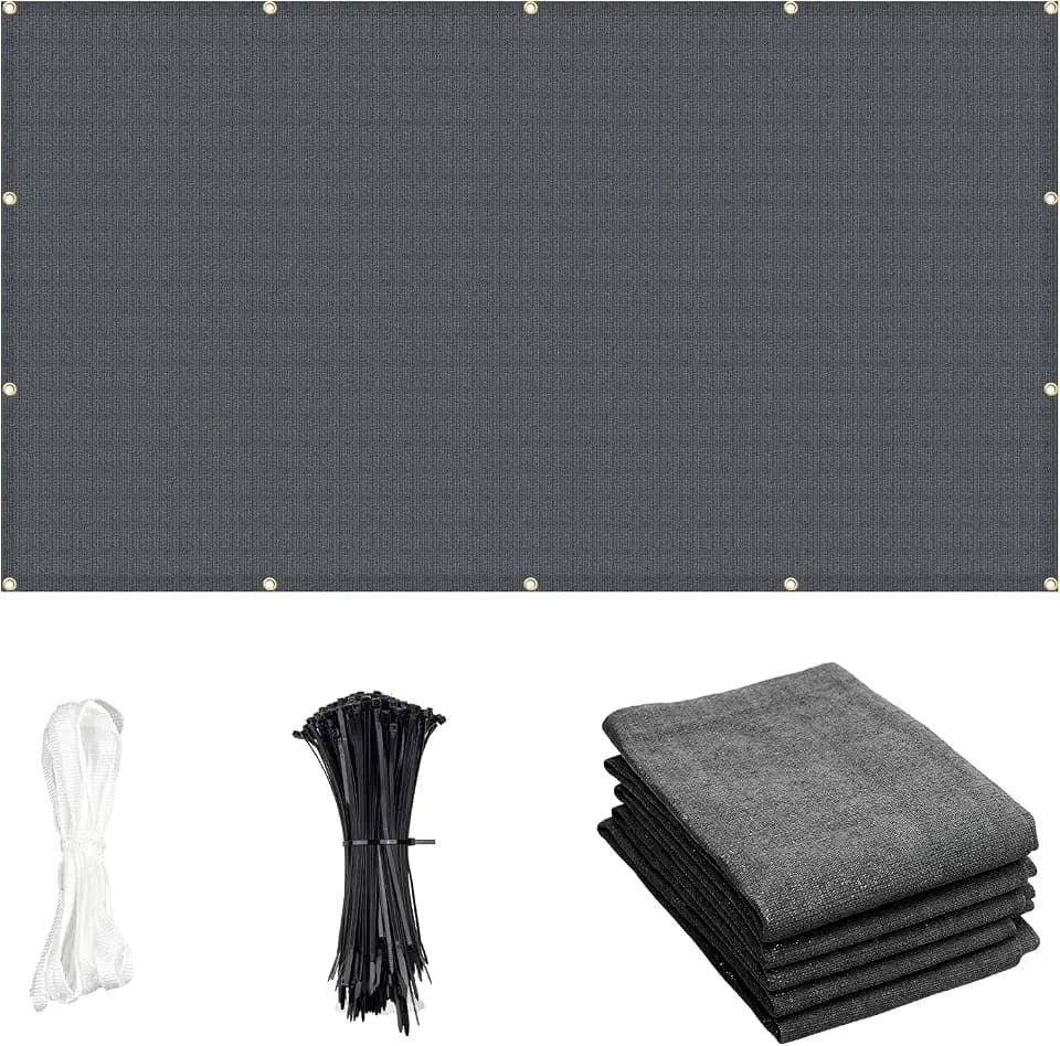 Cool Area Sun Shade Cloth with Grommets for Outdoor, 6x8ft, Dark Grey