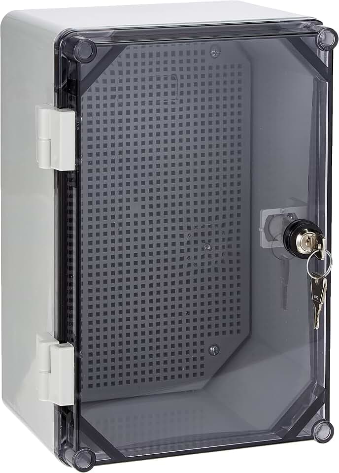 ELEKTRO-PLAST Schaltschrank UNI-mini/T mit Schloss 300x200x160mm Verteilerschrank Industriegehäuse Schaltkasten 43.02 IP65 5917, Weiß