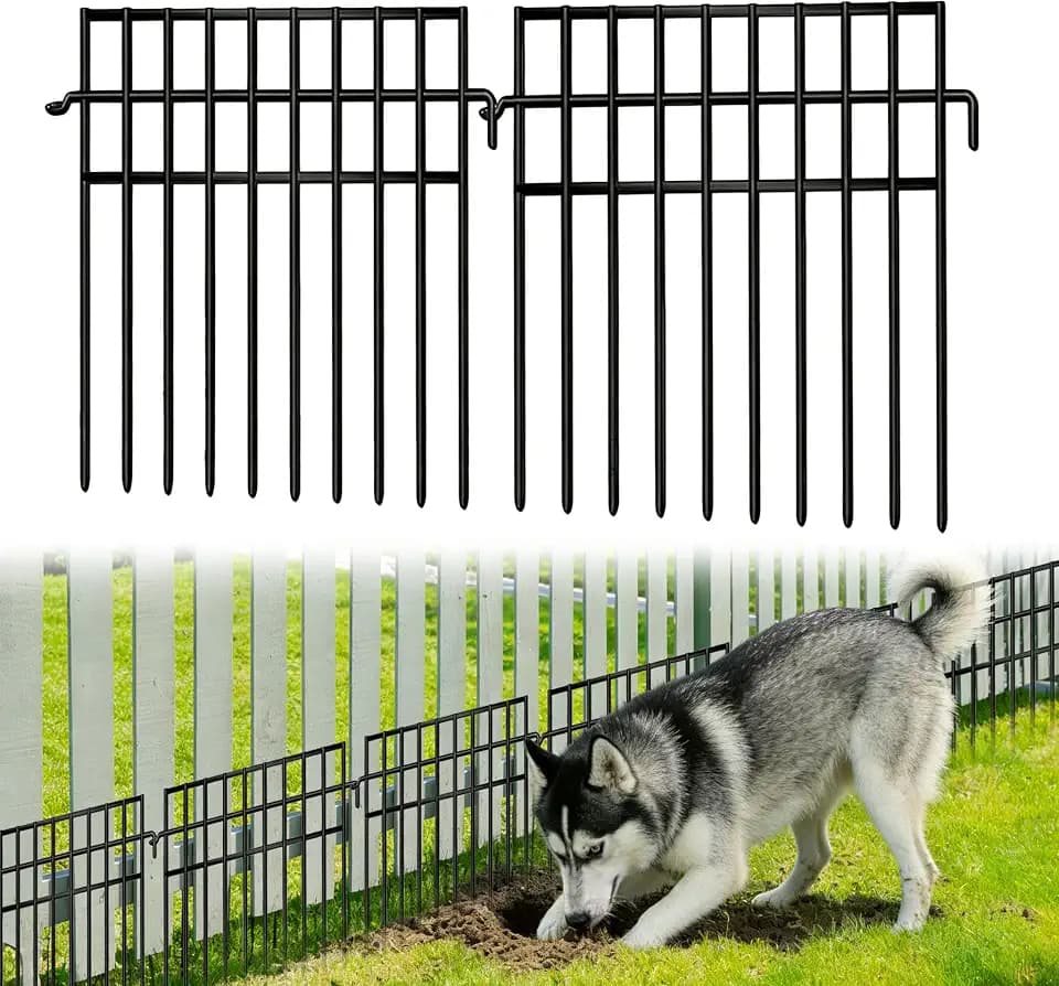 46 Panels Animal Barrier Fence, No Dig Fences, 13in(H) X 65.2ft(L) Garden Fence Animal Barrier for Rabbit and Dog Under Fencing Barrier, Rustproof Metal Fences Border for Outdoor, Yard, Patio