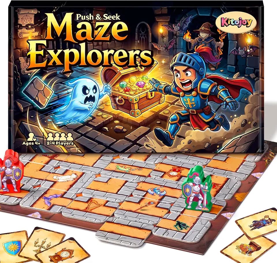 Schiebe-Spiel Brettspie, Strategiespiel für Kinder ab 7 Jahren 2-4 Spieler
