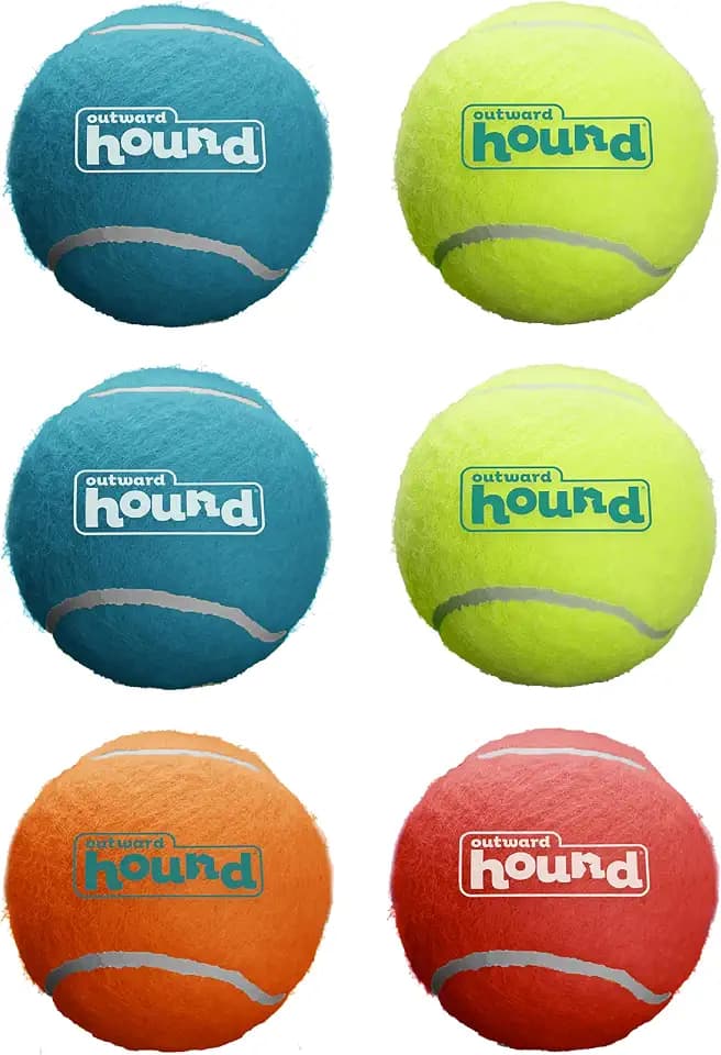 Outward Hound Squeaker Ballz Tennis Ball Dog Toy, Small, 2", 8‑Pack