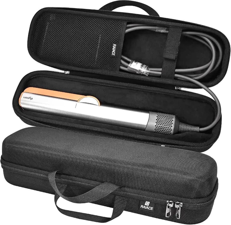 RAIACE Hard Carrying Case Compatible with dyson airstrait straightener, Travel Storage Bag. (for sale is case only) - Black