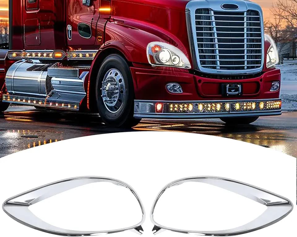 HECASA Headlight Bezel Compatible with 01-17 Freightliner Columbia Headlamp