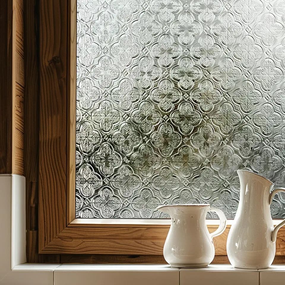 ADD.HERES Window Privacy Film, 3D Stained Glass Window Film, 17.3x47.2in