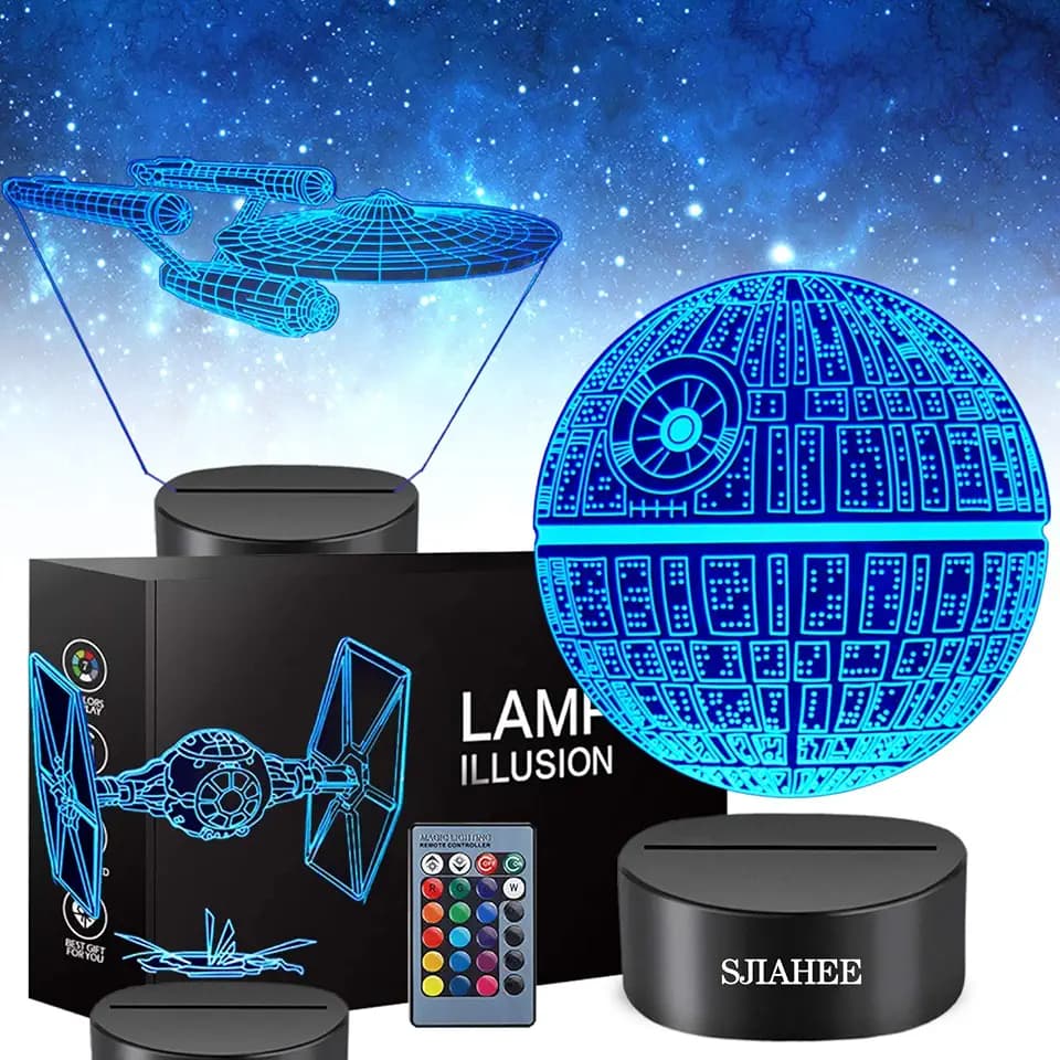 3D Star Wars Lamp -3 Patterns Night Light with Timing Remote Control and 16 Color Changing Decor lamp, Star Wars Toys Birthday for Boys Men Kids Fans