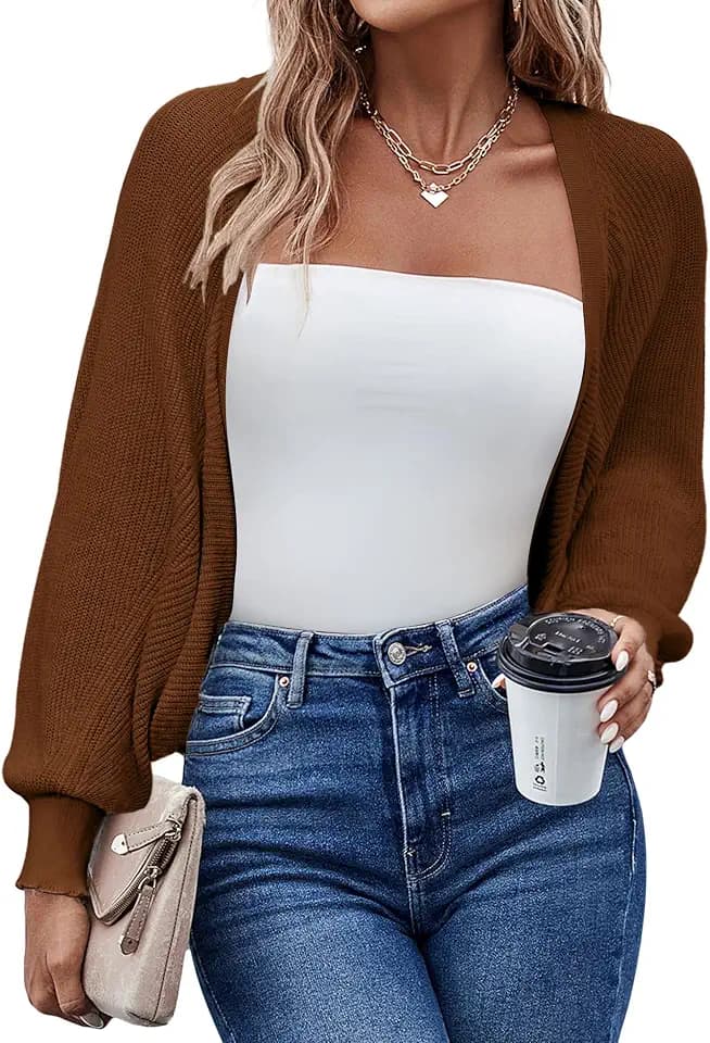 Hotouch Bolero Damen Festlich Strickjacke Kurz Cardigan Jäckchen für Kleid